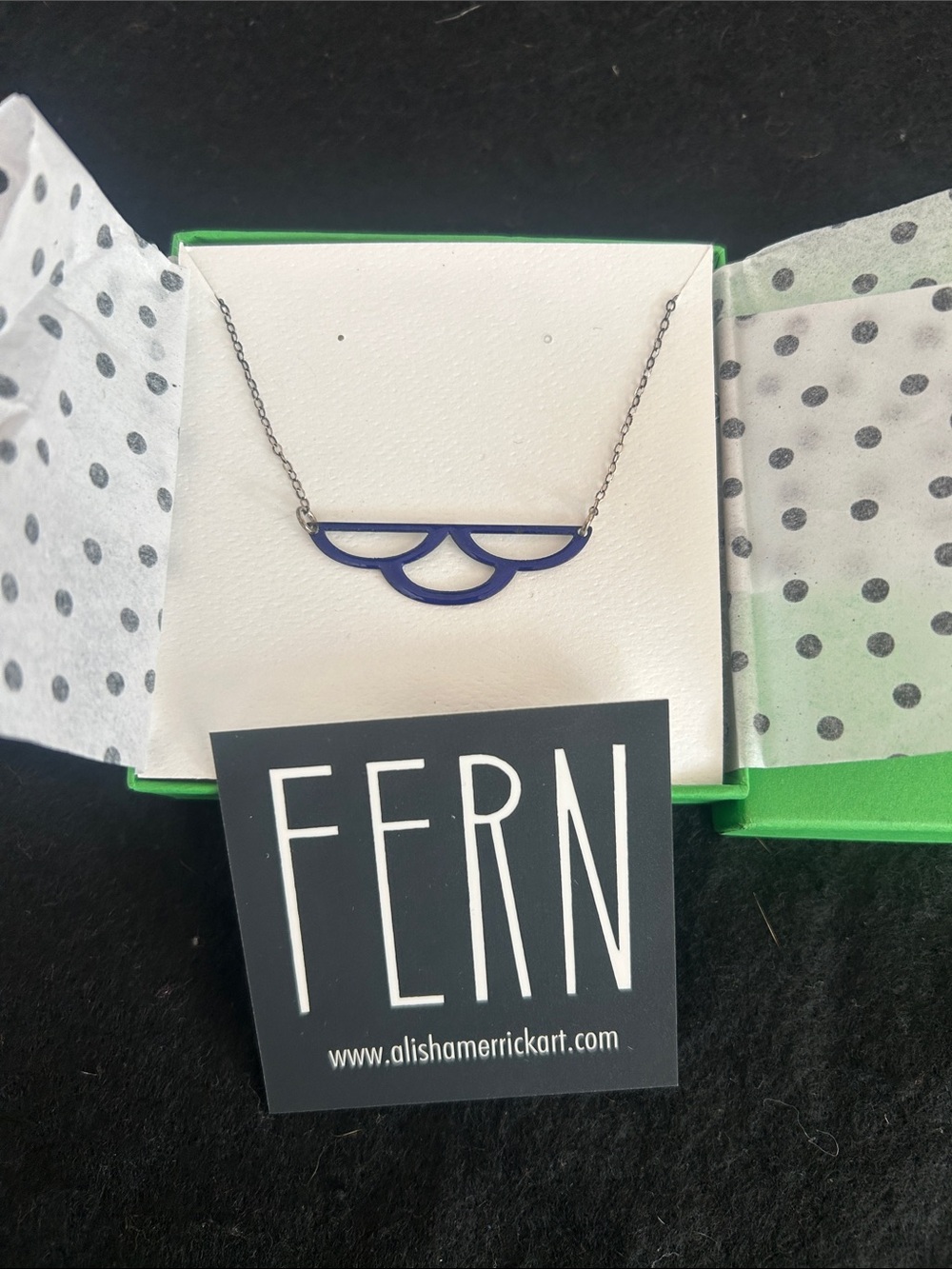 Blue Scallop Pendant Necklace- Fern by Alisha Merrick